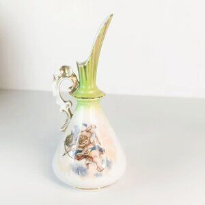 Antique Victoria Porcelain Ewer Pitcher With Cherubs Carlsbad, Austria, Art Nouv